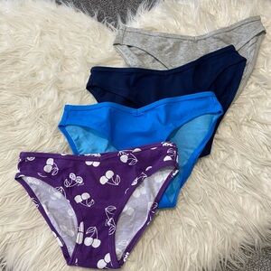 PINK Victoria's Secret Panties Set - Purple, Blue, Gray Bundle of 4 panties